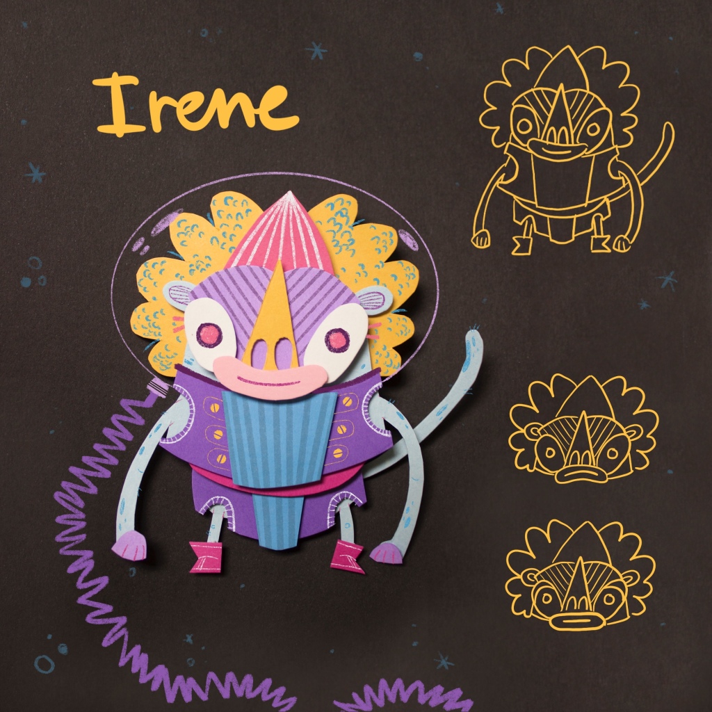 Diseño de personajes para el cuento infantil "Nico el mono galáctico"